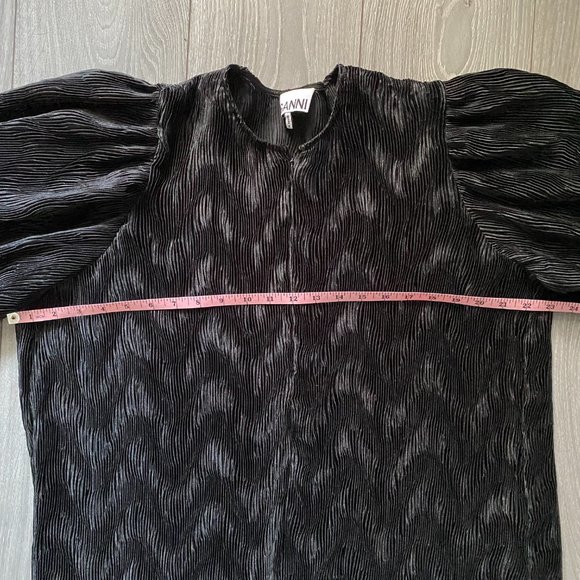 GANNI Pleated Satin Dress - Picture 7 of 8